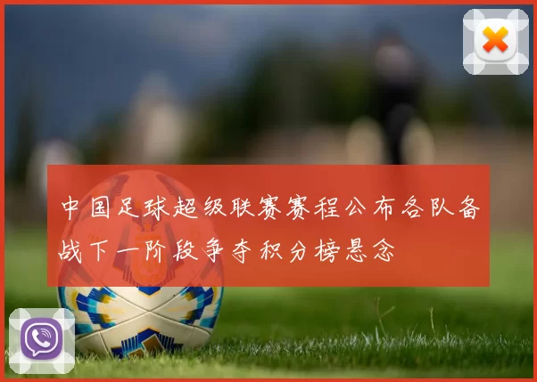 中国足球超级联赛赛程公布各队备战下一阶段争夺积分榜悬念
